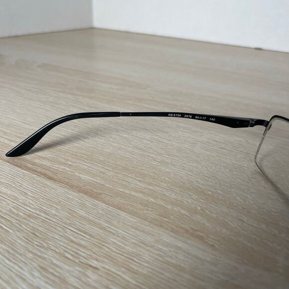 Ray-Ban RB6154 2576 Eyeglasses Half Rim Black Metal Flex Hinge Frames 54-17-140 - Picture 5 of 9
